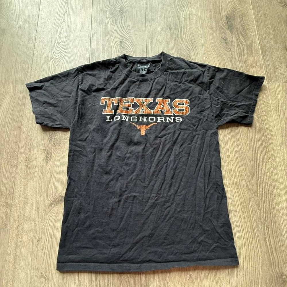 Champion Texas Longhorns T Shirt Black Graphic NCAA College Tee Size Medium